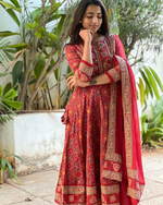 Red Maroon Voluminous Anarkali Kurta Set