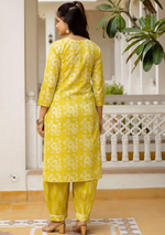 Floral Printed V-Neck A-Line Kurta With Salwar And Dupatta