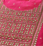 Pink Embroidered A-Line Kurta Trousers With Dupatta Set