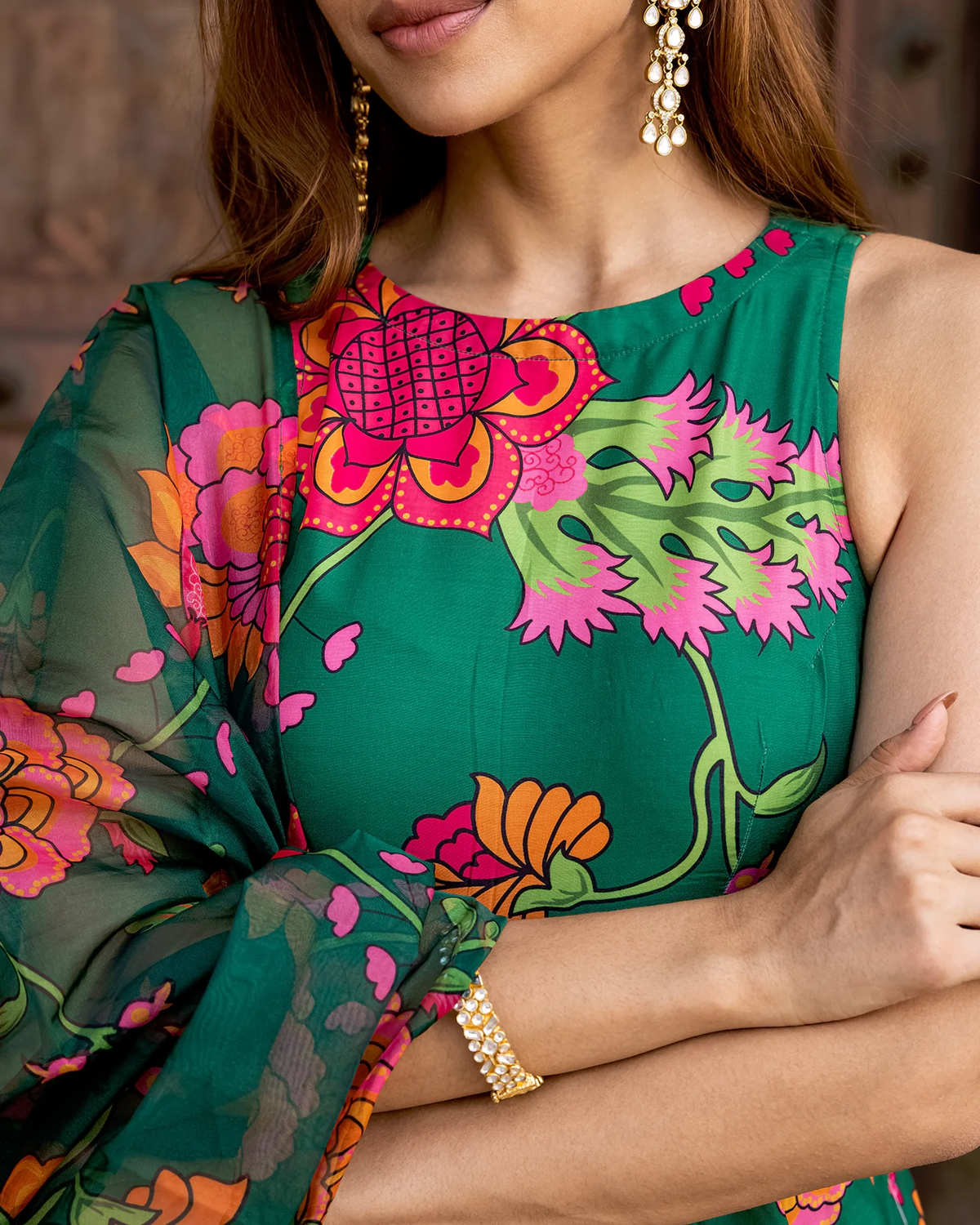 Verdant Florian Anarkali Set