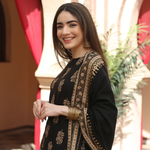 Black Festive Gold Gharara Kurta Set with Dupatta