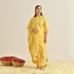 Yellow Festive Embroidered Kurta Set with Embroidered Dupatta