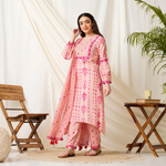 Peach Embroidered Salwar Kurta Set with Dupatta