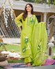 GREEN APPLIQUE ORGANZA KURTA SET