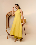 YELLOW SOLID COTTON DOBBY KURTA SET