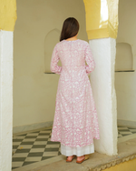 PASTEL PINK HANDBLOCK PRINTED KURTA SET