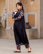 MIDNIGHT KALAMKARI MUSLIN KURTA SET