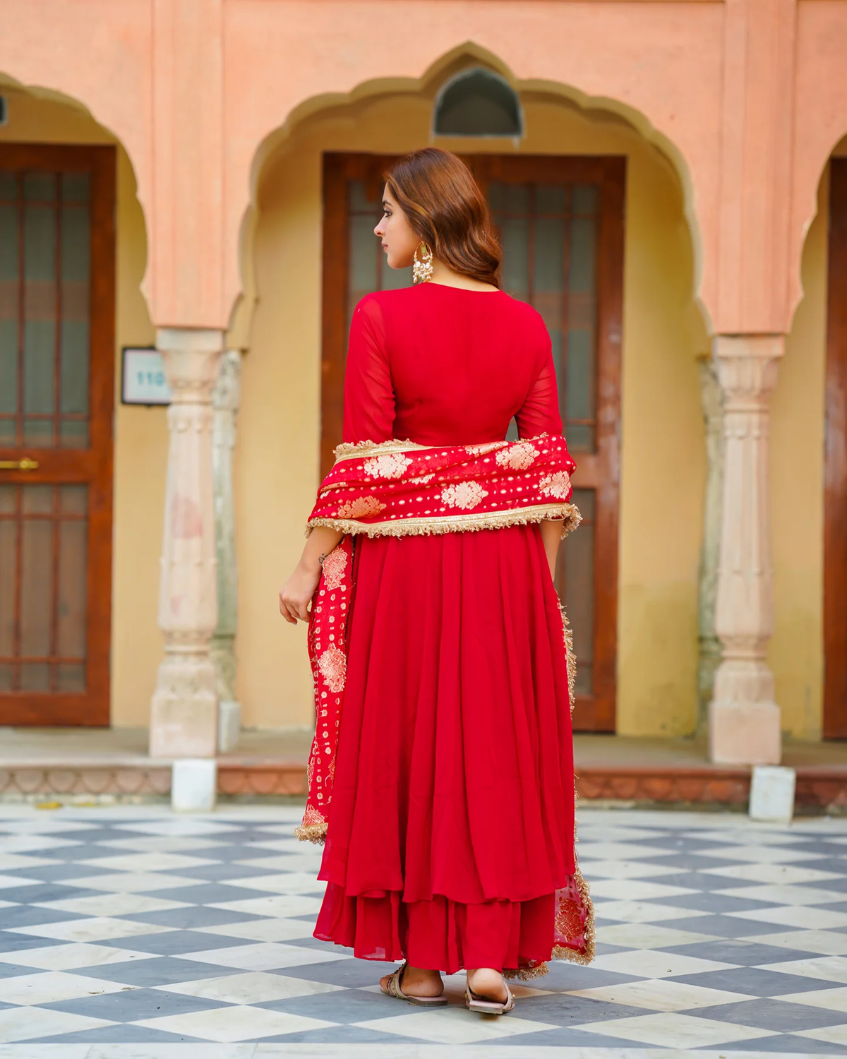 ROYAL RED GEORGETTE ANARKALI