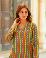 MULTICOLOURED ABSTRACT KURTA SET