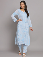 WOMEN HAND EMBROIDERED CHIKANKARI MODAL KURTA SET