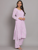 WOMEN HAND EMBROIDERED CHIKANKARI MODAL KURTA SET