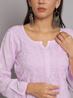 WOMEN HAND EMBROIDERED CHIKANKARI MODAL KURTA SET