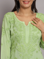 WOMEN HAND EMBROIDERED CHIKANKARI MODAL KURTA SET