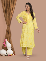 WOMEN HAND EMBROIDERED CHIKANKARI MODAL KURTA SET