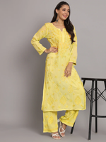 WOMEN HAND EMBROIDERED CHIKANKARI MODAL KURTA SET