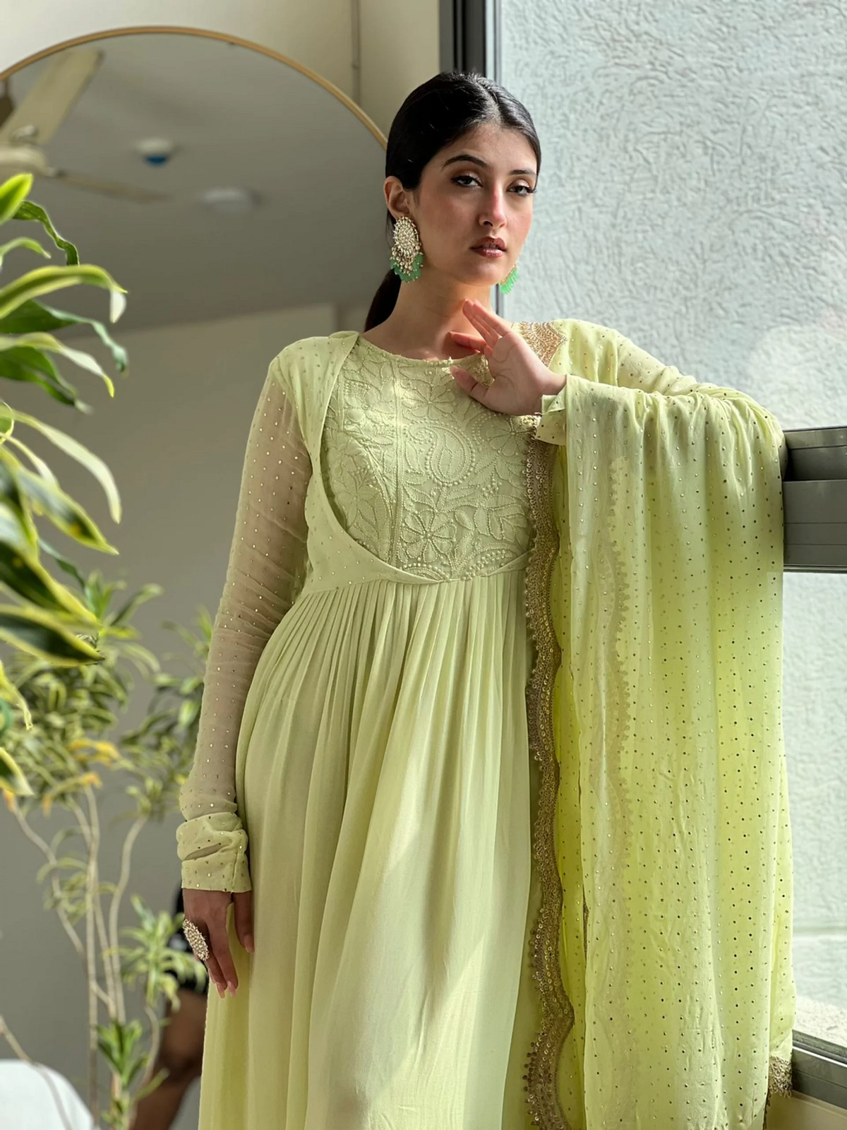 Gemma Chikankari Mastani Anarkali Set