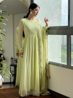 Gemma Chikankari Mastani Anarkali Set