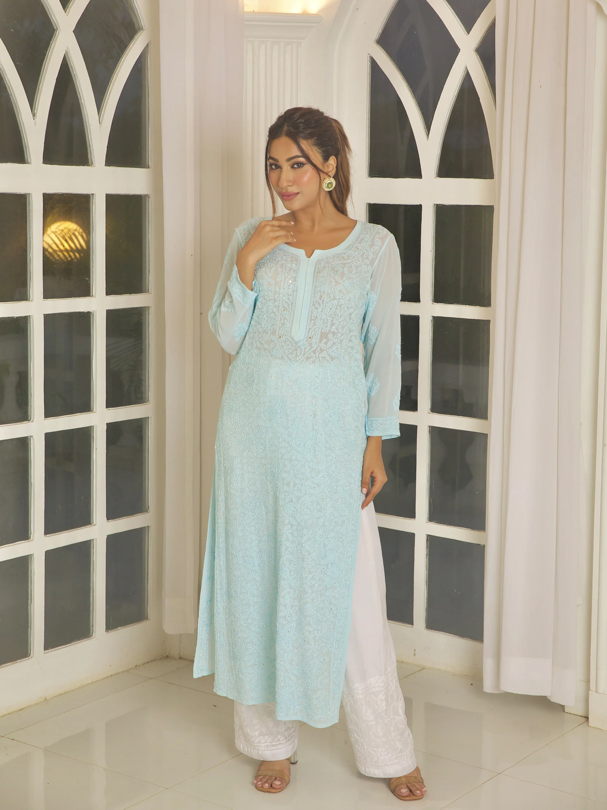 Ariel Chikankari & Mukaish Kurta