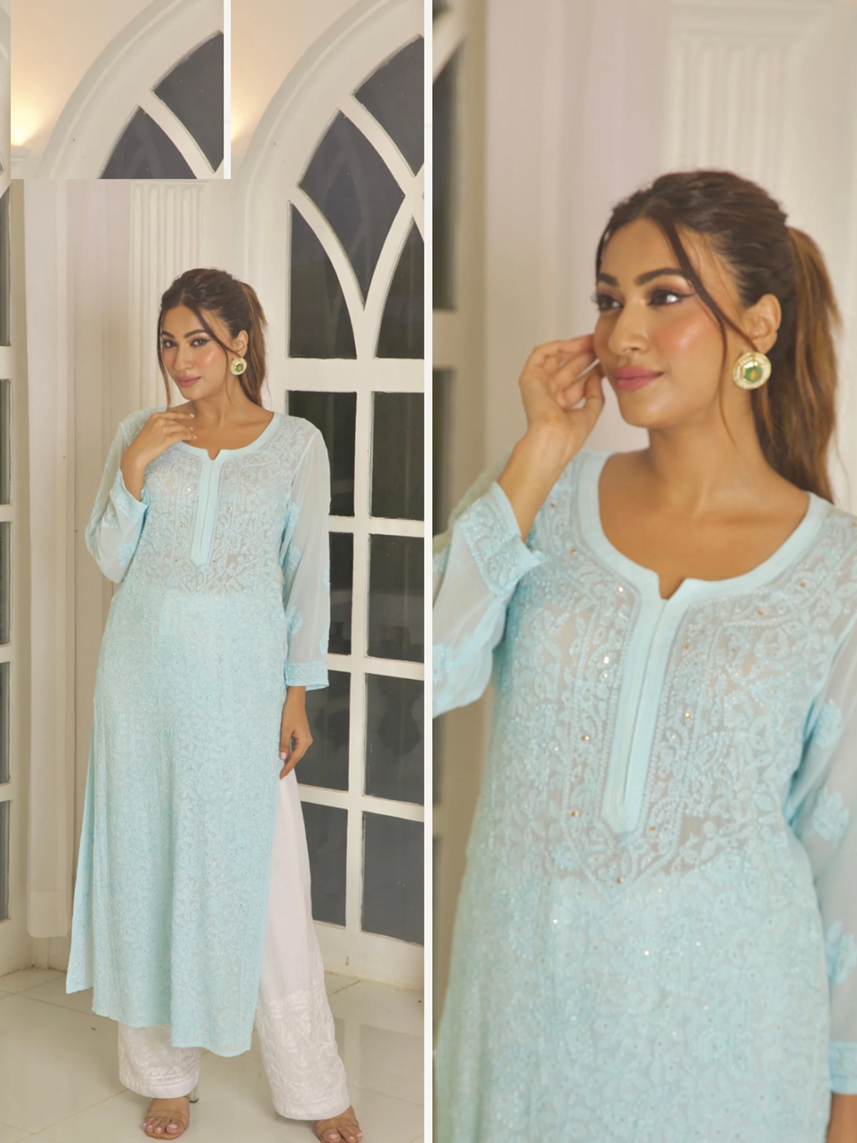 Ariel Chikankari & Mukaish Kurta