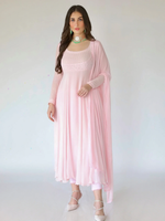 Camellia Pink Chikankari Anarkali Set