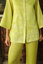 GREEN TONAL EMBROIDERED SET