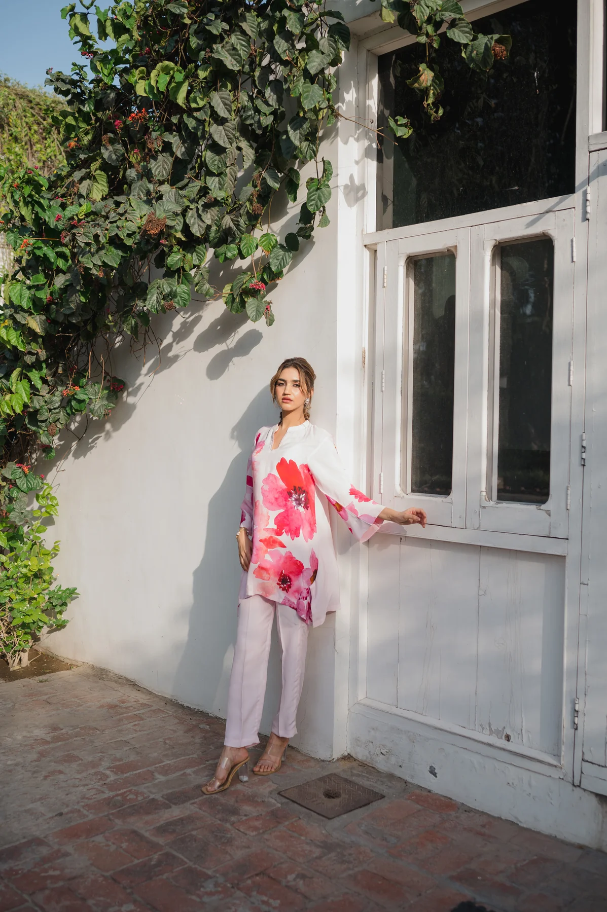 SEHER PINK FLORAL PRINTED SUIT