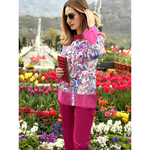 LAURA GORGEOUS KASHMIR WATER MARBLED PURE SILK TUNIC SET