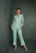 FERN EMBROIDERED 3 PC CO-ORD SET