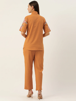 ORANGE EMBROIDERY COTTON CO-ORD SET