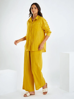 Yellow Cotton Slub Co-ord Set Set of 2