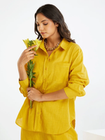 Yellow Cotton Slub Co-ord Set Set of 2