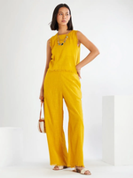 Yellow Cotton Slub Co-ord Set- Set of 2