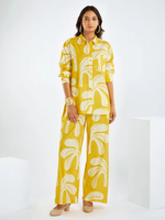 Yellow Printed Cotton Co-ord Set- Set of 2