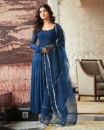 BLUE EMBROIDERED GEORGETTE SUIT SET