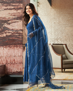 BLUE EMBROIDERED GEORGETTE SUIT SET