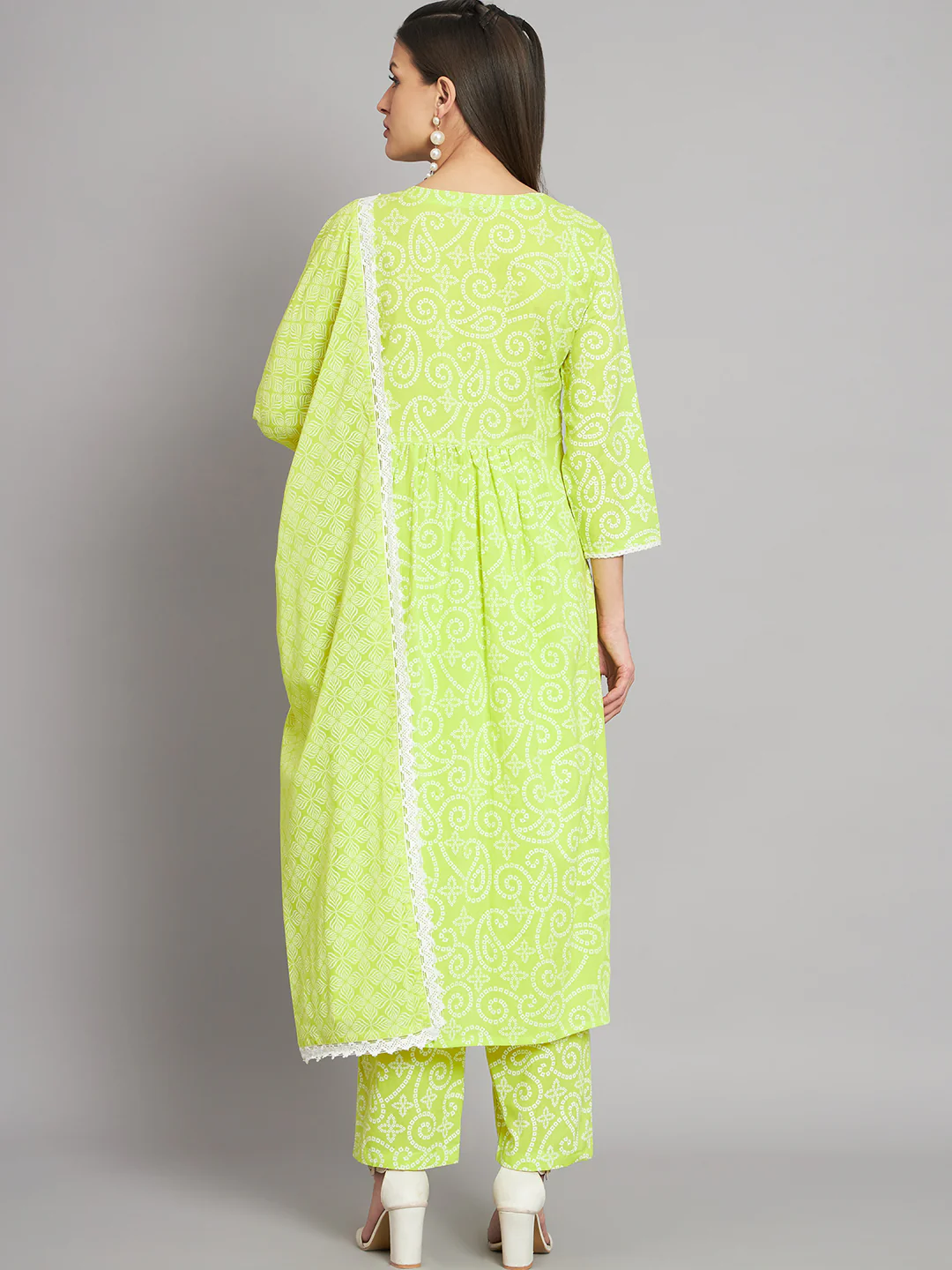 Women's Rayon Lemon A-Line Kurta Pant With Dupatta