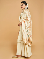 CREAM COLORED LAYERED KURTA SET