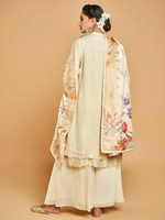 CREAM COLORED LAYERED KURTA SET