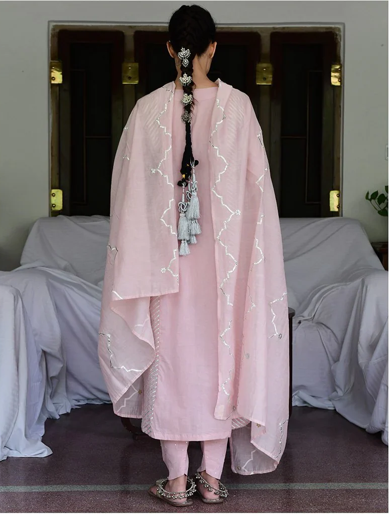 A line kurta with gota panels on the sides