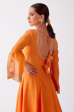 ORANGE DORI EMBROIDERED ANARKALI SET