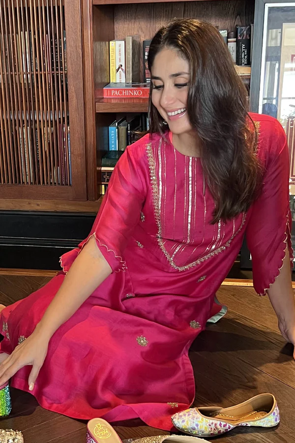 FUCHSIA HAND EMBROIDERED KURTA SET