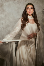 IVORY CHANDERI ANARKALI SET