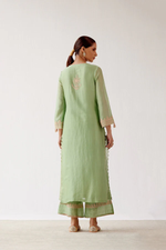 GREEN DORI EMBROIDERED KURTA SET