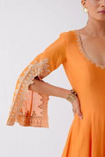 ORANGE DORI EMBROIDERED ANARKALI SET