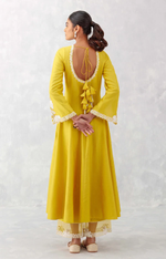 MUSTARD YELLOW EMBROIDERED ANARKALI SET