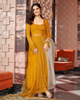 MUSTARD YELLOW EMBROIDERED GEORGETTE SUIT SET