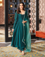 DARK GREEN EMBROIDERED ANOKHA SUIT SET