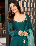 DARK GREEN EMBROIDERED ANOKHA SUIT SET