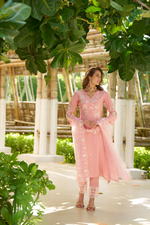 NAVJOT FLAMINGO EMBROIDERY SUIT SET