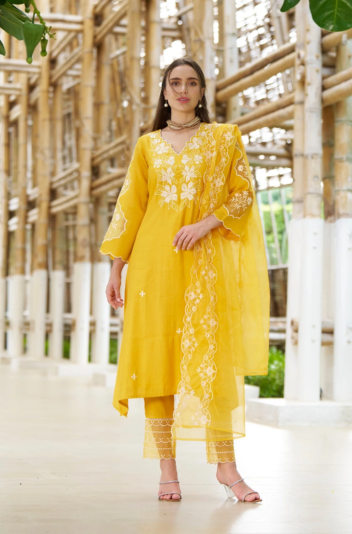 NAVJOT SUNFLOWER EMBROIDERY SUIT SET